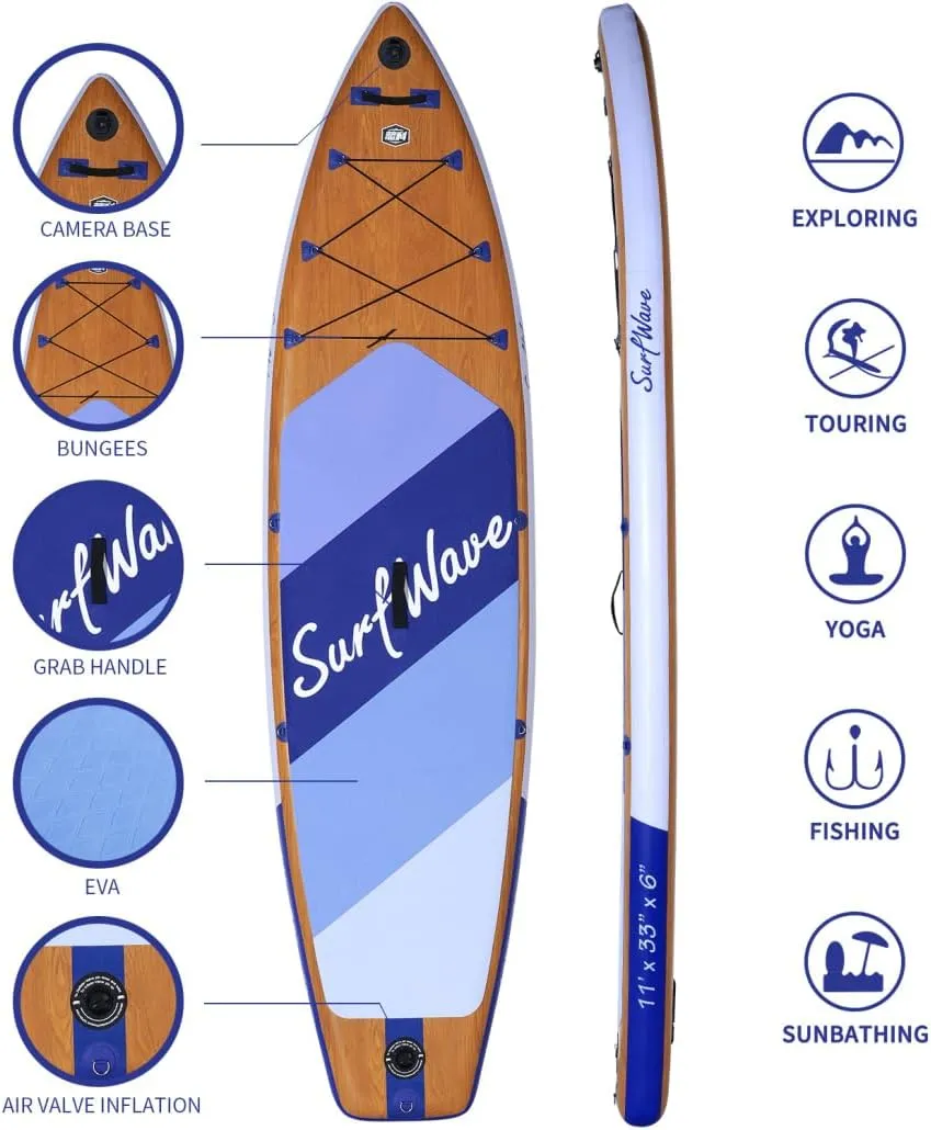 11'6" Inflatable Stand Up Paddle Board, Ultra-Light SUP Paddleboard with Premium Accessories, Wide Stable Design and Non-Slip Comfort Deck for Ocean&Lake, 300lbs Capicity for Youth & Adults, Purple