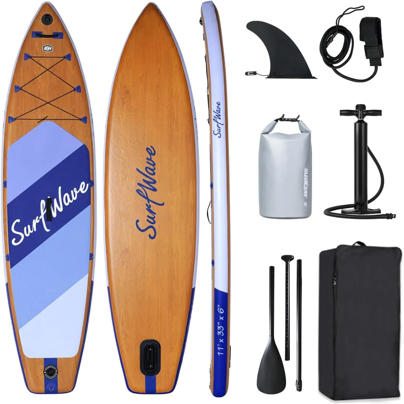 11'6" Inflatable Stand Up Paddle Board, Ultra-Light SUP Paddleboard with Premium Accessories, Wide Stable Design and Non-Slip Comfort Deck for Ocean&Lake, 300lbs Capicity for Youth & Adults, Purple