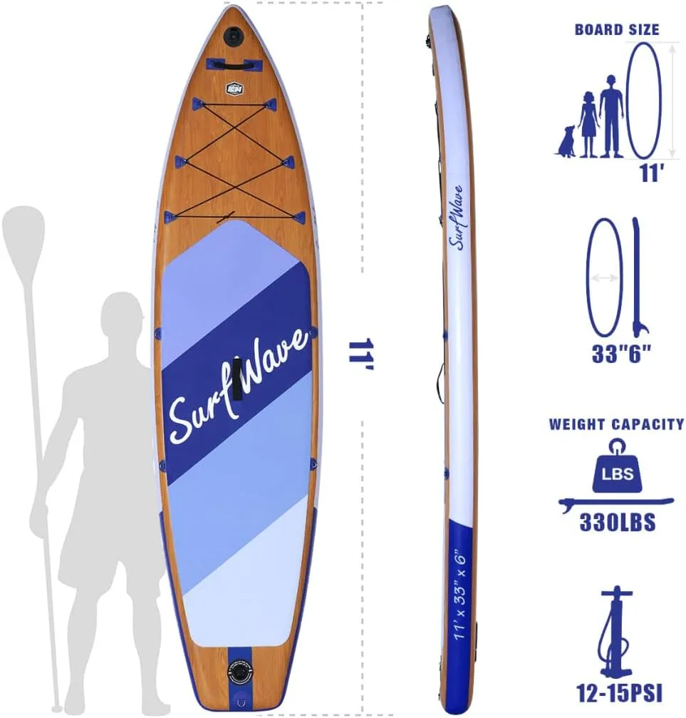 11'6" Inflatable Stand Up Paddle Board, Ultra-Light SUP Paddleboard with Premium Accessories, Wide Stable Design and Non-Slip Comfort Deck for Ocean&Lake, 300lbs Capicity for Youth & Adults, Purple