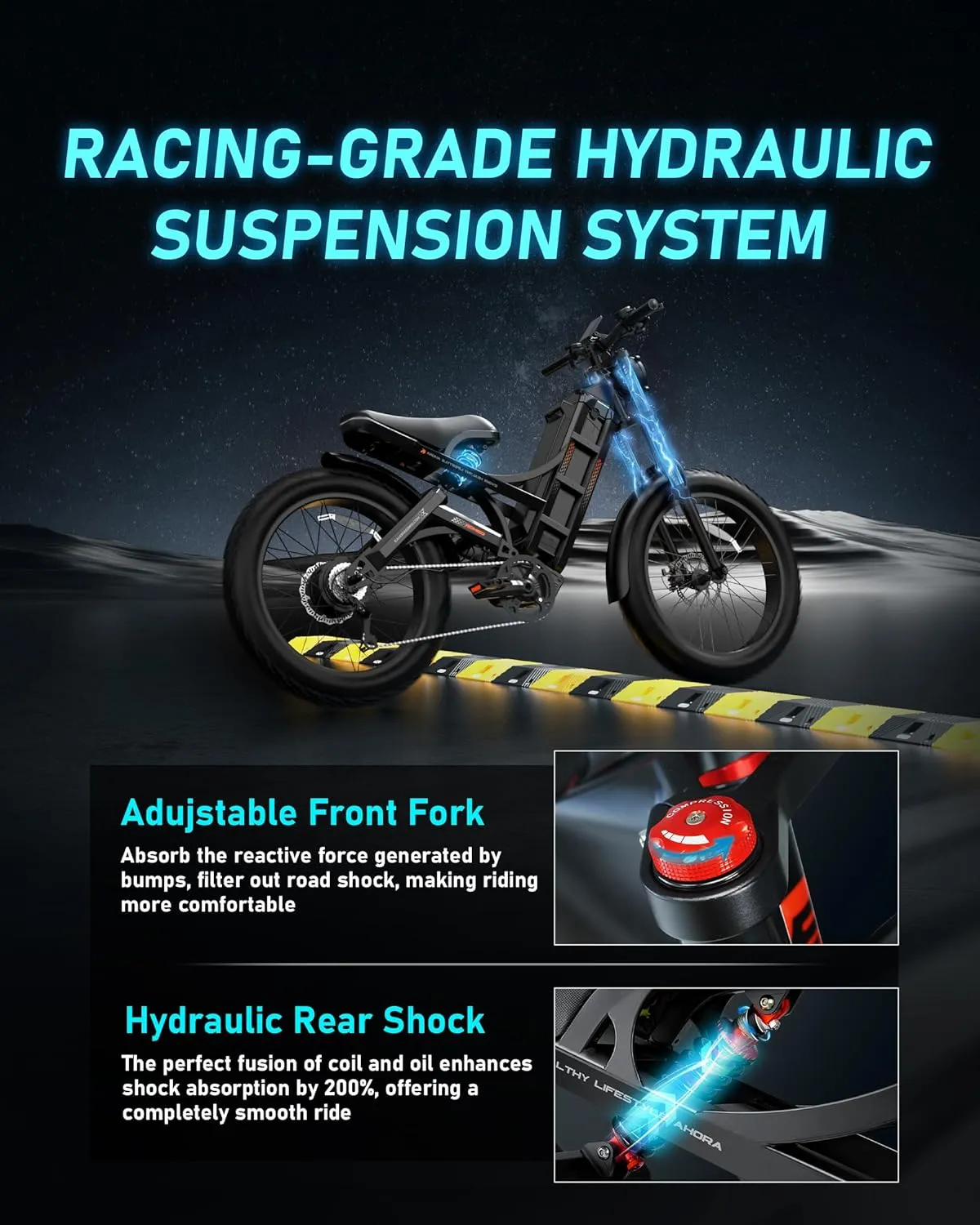 2025 Launch Romeo Pro 3/Pro 2 5000W/4000W 50Mph/46Mph Dual Motor Electric Bike for Adults 60V/52V/48V 80Ah/70Ah/60Ah 200 Miles Long Range Ebike 26 * 4.0" Fat Tire Electric Mountain Bike
