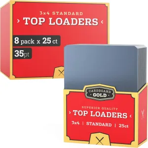 35pt Top Loaders for Cards - 200 Count - Premium 3x4 Inch Trading Card Toploaders - Protect Your Baseball and Sports Cards with These Crystal Clear Hard Plastic Sleeves Protectors