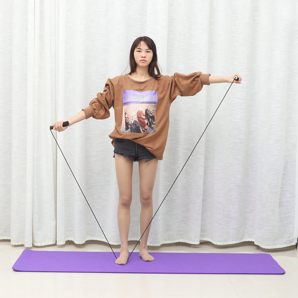 4PCS Yoga Beginner Kit Set Anti-skid Pilates Ball   Jump Rope   Resistance Band   Yoga Mats Home Fitness Tools