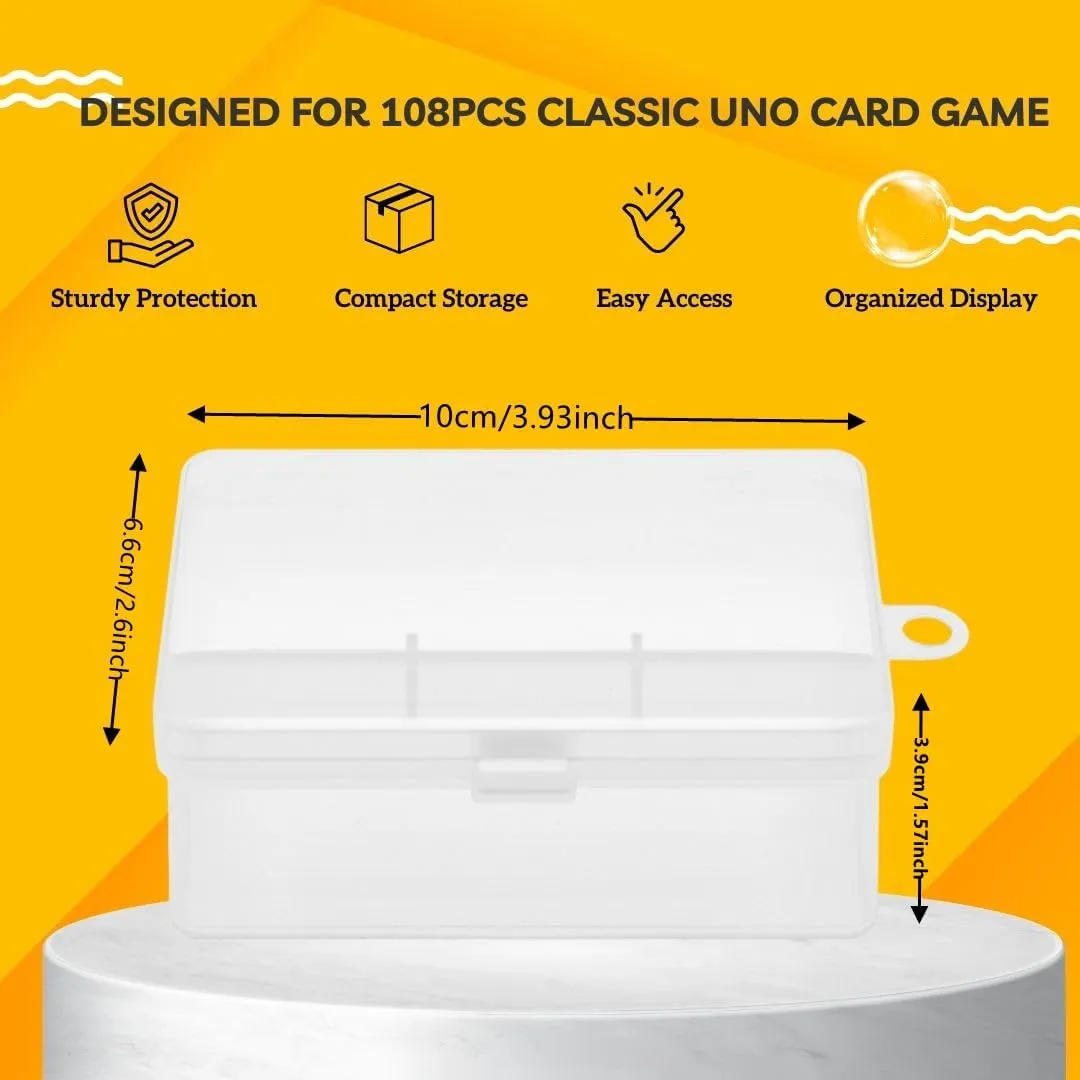 8Pcs Card Case Holder Designed for Classic Card Game, Holds 108 Pcs Card Compatible with Classic UNO Deck, and so on, 3.93x2.6x1.57 Inch Plastic Playing Card Case Box Storage (NO Cards)