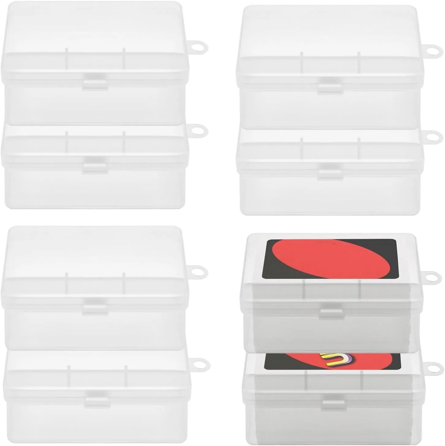 8Pcs Card Case Holder Designed for Classic Card Game, Holds 108 Pcs Card Compatible with Classic UNO Deck, and so on, 3.93x2.6x1.57 Inch Plastic Playing Card Case Box Storage (NO Cards)