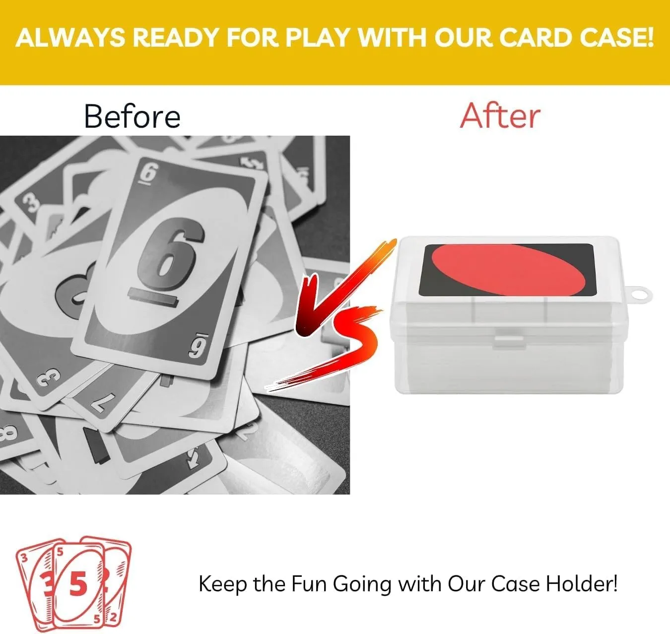 8Pcs Card Case Holder Designed for Classic Card Game, Holds 108 Pcs Card Compatible with Classic UNO Deck, and so on, 3.93x2.6x1.57 Inch Plastic Playing Card Case Box Storage (NO Cards)