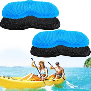 Anti Slip Kayak Seat Cushion-Thick Breathable Comfortable Waterproof-Gel U Shape Seats Pad with Non-Slip Cover, Lifetime Kayak Seat for Sit in Inflatable Kayaks Canoe Boat Accessories, 2 Pcs