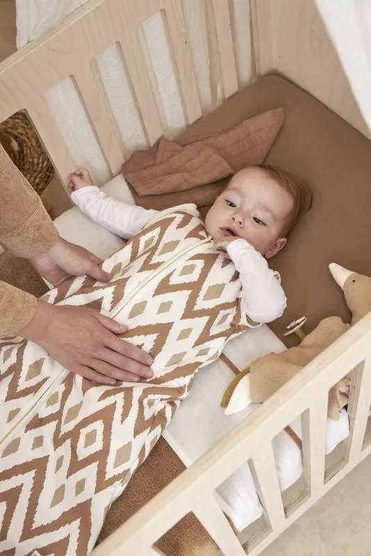 Baby Sleeping Bag, Detachable Sleeve Lined Ikat Sand - 70cm