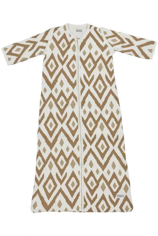 Baby Sleeping Bag, Detachable Sleeve Lined Ikat Sand - 70cm