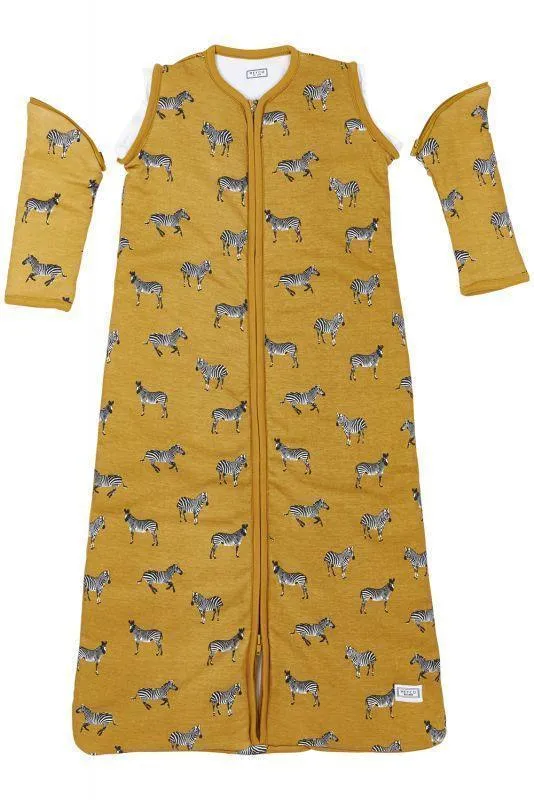 Baby Sleeping Bag, Detachable Sleeve Lined Zebra Animal - Honey Gold 70cm