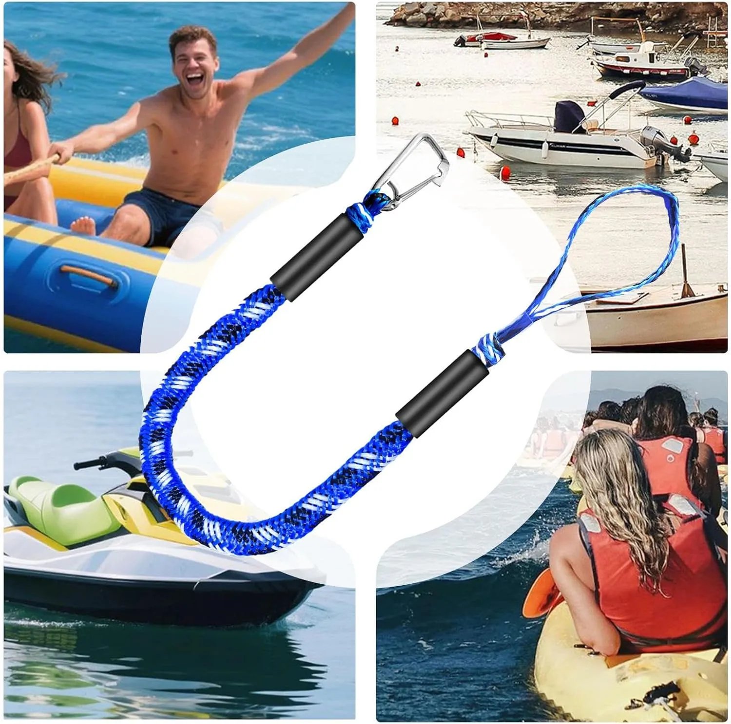Boat Tie Downs, Marine Bumper Lines, Secure Ropes, 1000kgfor Kayak Pontoon Canoe Raft Motorboat Watercraft Stability Floating Bridges and Motorboats Trips While Ensuring