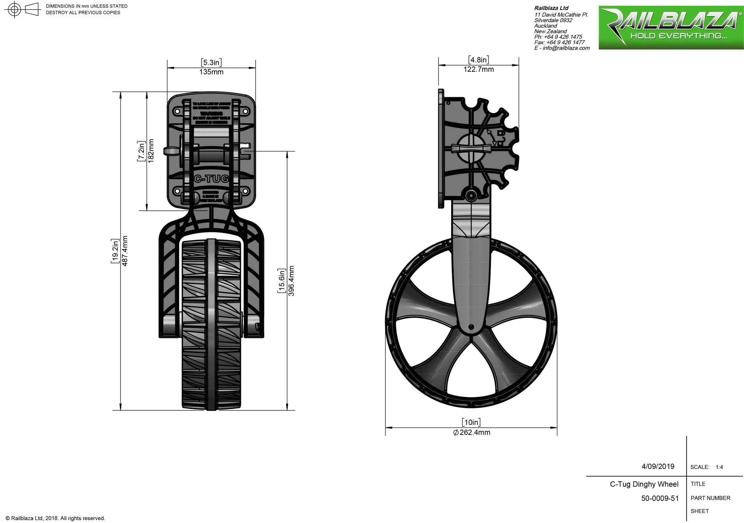 C-Tug Dinghy Wheels