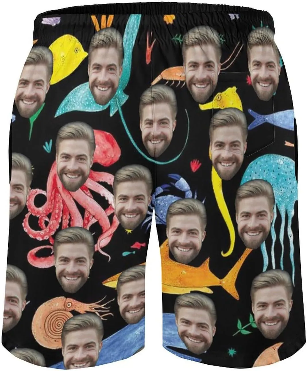 Custom Faces Men's Swim Trunks Quick Dry Beach Shorts Personalized Funny Shorts Customize Your Photo Bathing Suits