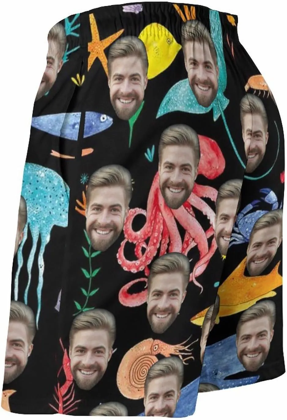 Custom Faces Men's Swim Trunks Quick Dry Beach Shorts Personalized Funny Shorts Customize Your Photo Bathing Suits