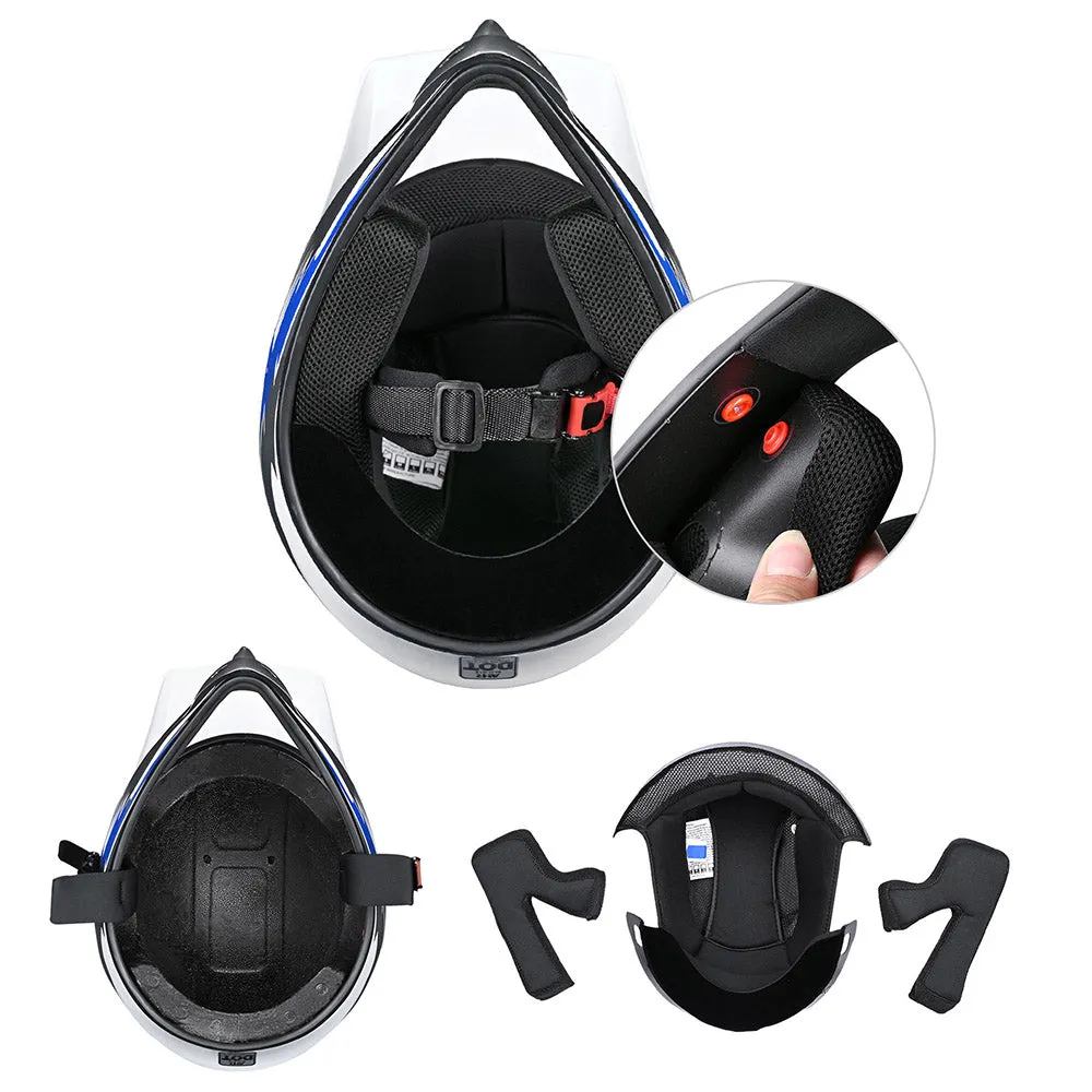 DIY AHR Youth Dirt Bike Helmet H-VEN12 DOT Blue