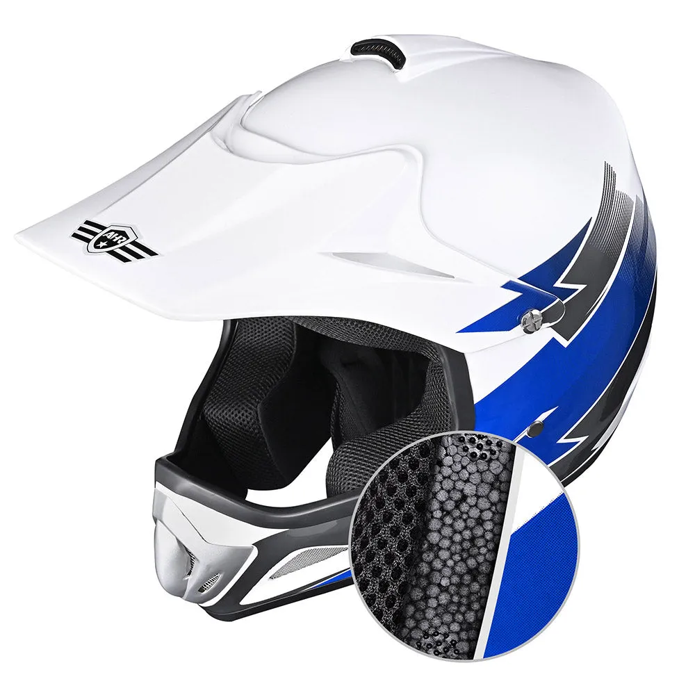 DIY AHR Youth Dirt Bike Helmet H-VEN12 DOT Blue