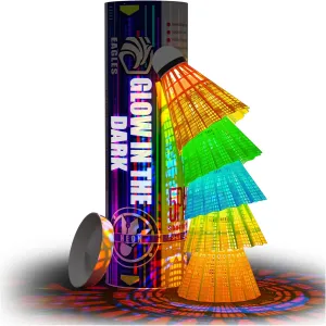 EAGLES LED Badminton Shuttlecocks - 5 or 11 Pack Lighting Birdies, Nylon Glow in The Dark Birdie Balls for Baseball Practice Plastic Light Up Birdies for Outdoor Indoor Sports