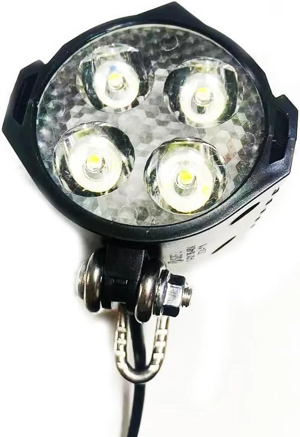 Ebike Headlight 36V-48V Super Bright LED Light for Electric Bike Scooter Mountain Bike Light for Night Riding Waterproof
