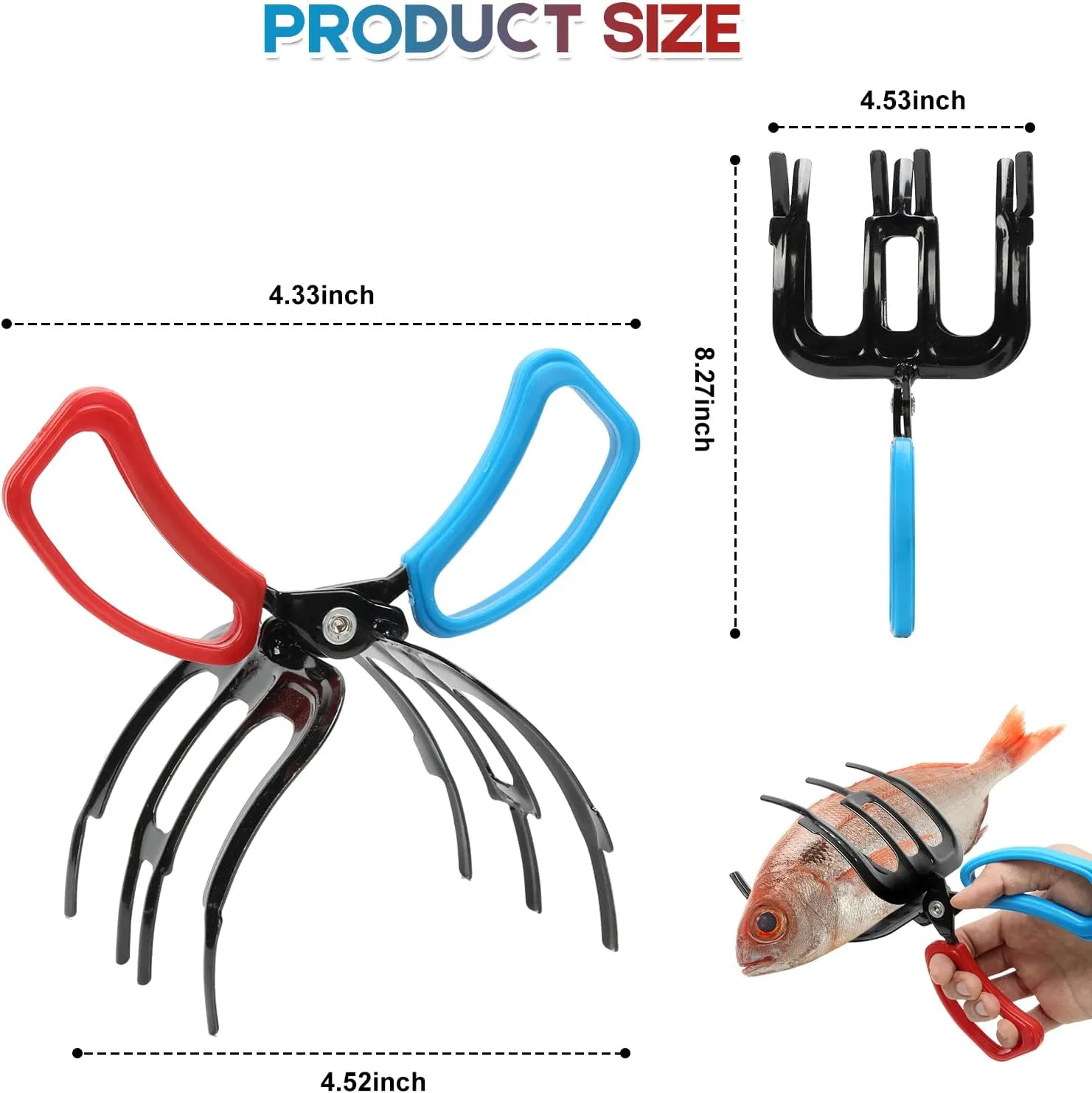 Fish Claw Gripper, Fishing Pliers Gripper, Claw Fish Gripper, Metal Fish Control Clamp Tong Tackle Tool, Multi-Functional Lightweight Non-Slip Fish Claw Gripper for Catch Fish Fishing Accessories