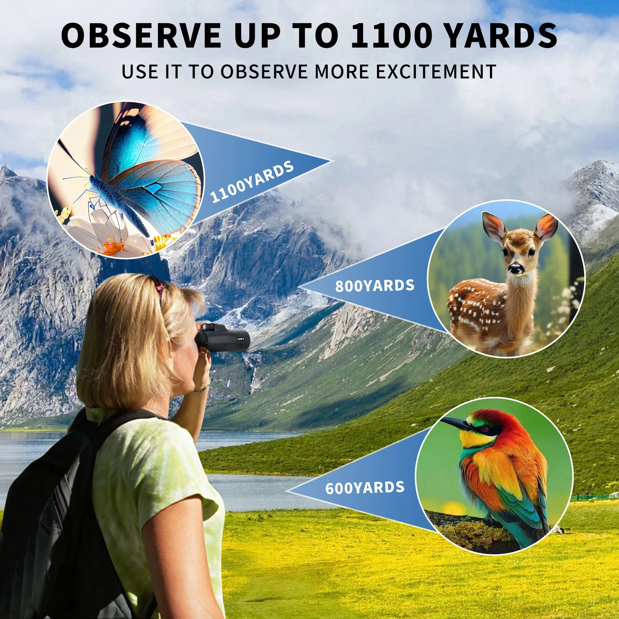 FIZILI Monocular Telescope for Adults - High Powered 10-30x50,HD Waterproof, BAK4 Prism, FMC Lens, Smartphone Adapter & Tripod - Ideal for Bird Watching, Hiking, Hunting, Traveling(Green)