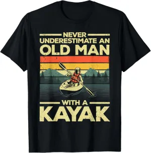 Funny Kayaking Design For Men Grandpa Kayaker Kayak Lovers T-Shirt