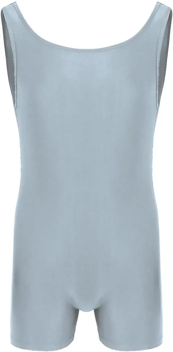 iiniim Men's Sleeveless Vest Tank Top Stretchy Leotard Gymnastics Bodysuit Wrestling Singlet Uniform Jumpsuit
