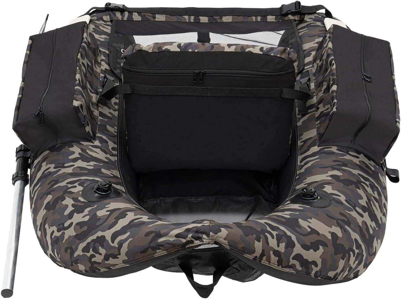 Inflatable Float Tube, Fishing Float Tube with Oar, Fins, Repair Tools, Storage Pockets, Adjustable Straps, Fish Ruler, 286.6LBS Load Bearing Capacity Belly Boat
