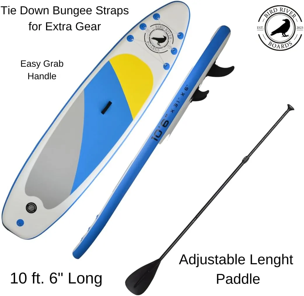 Inflatable Stand Up Paddle Board with SUP Accessories, Anti-Slip EVA Deck, 106 Inflatable Paddle Boards for Adults & Youth of All Skill Levels