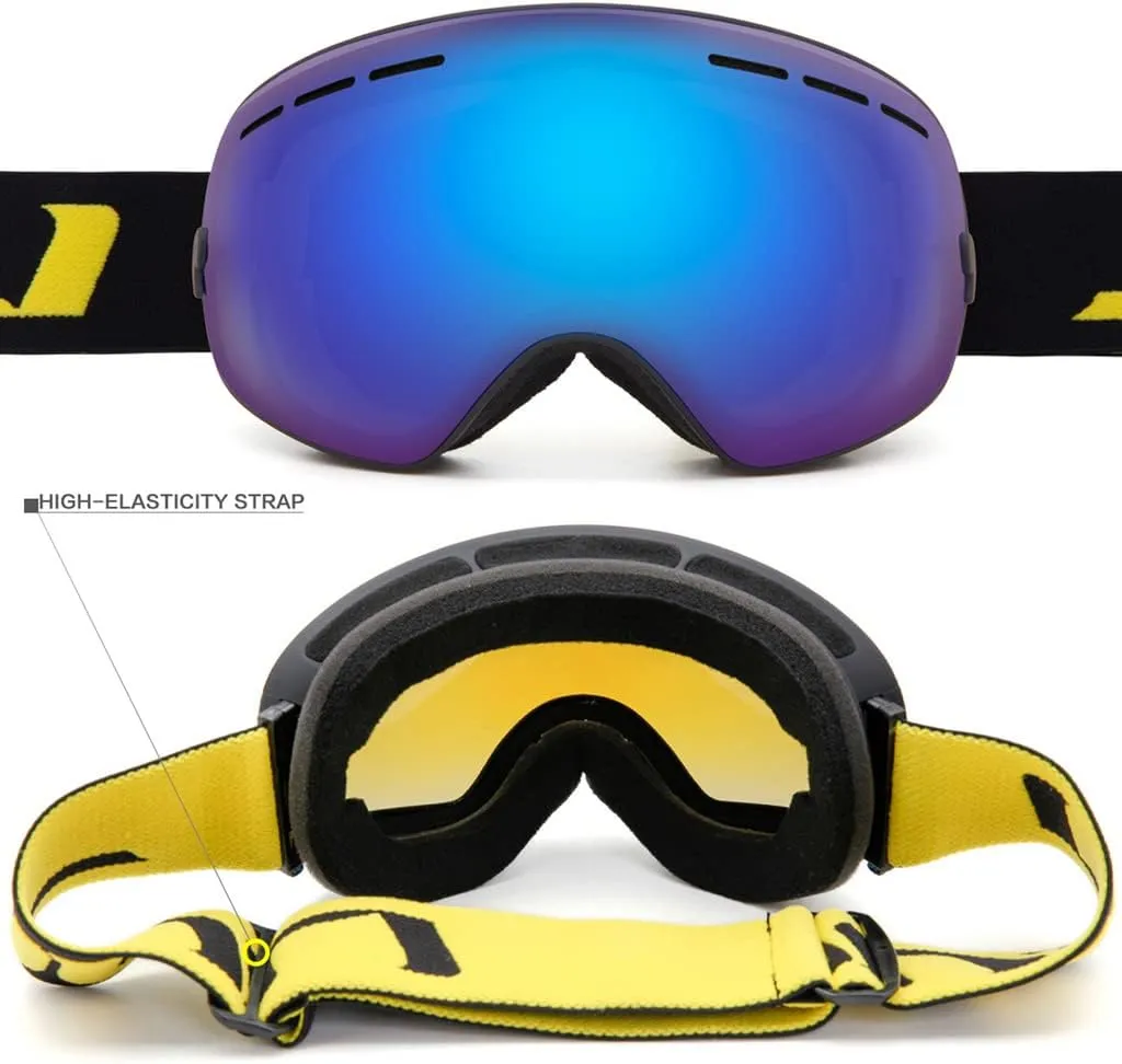 JULI Ski Goggles,Winter Snow Sports Snowboard Goggles with Anti-Fog Lens BNC
