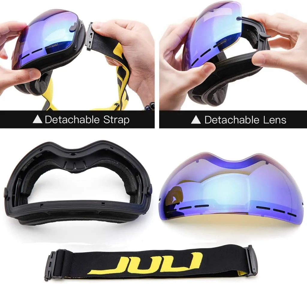 JULI Ski Goggles,Winter Snow Sports Snowboard Goggles with Anti-Fog Lens BNC
