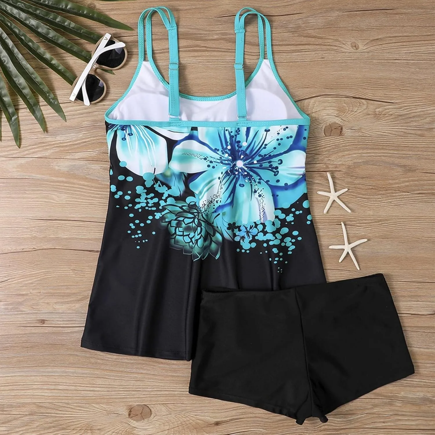 Mastectomy Swimsuits for Women with Pocket Only High Two Tummy Neck Tankini Piece High Waist Halter Control