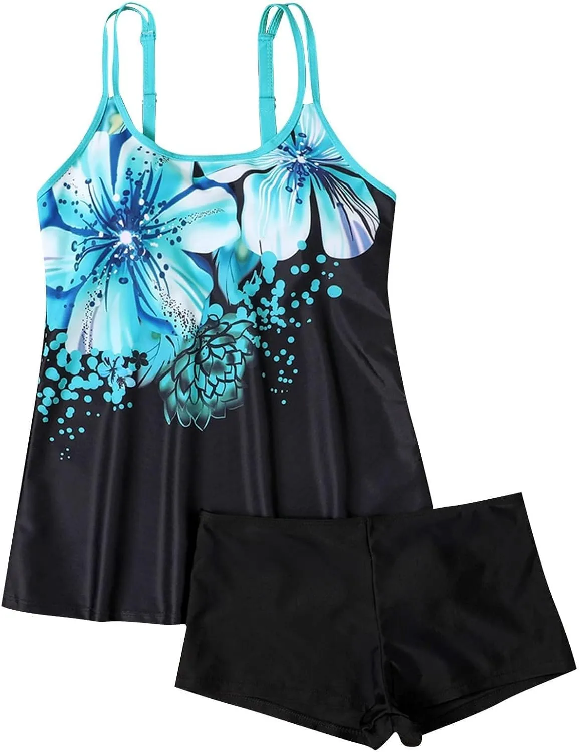 Mastectomy Swimsuits for Women with Pocket Only High Two Tummy Neck Tankini Piece High Waist Halter Control