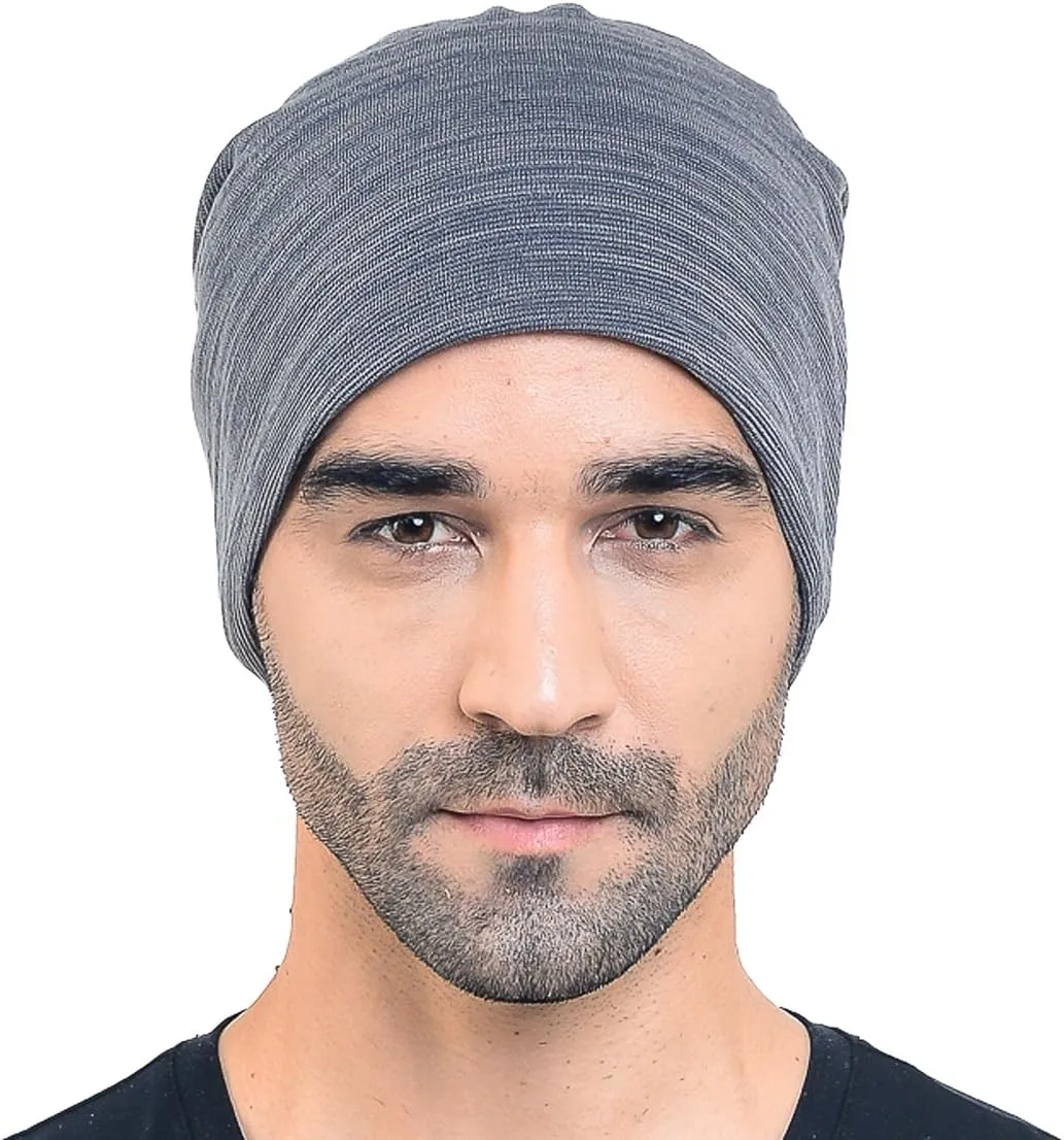 Men Slouch Hollow Beanie Thin Summer Cap Skullcap B018h