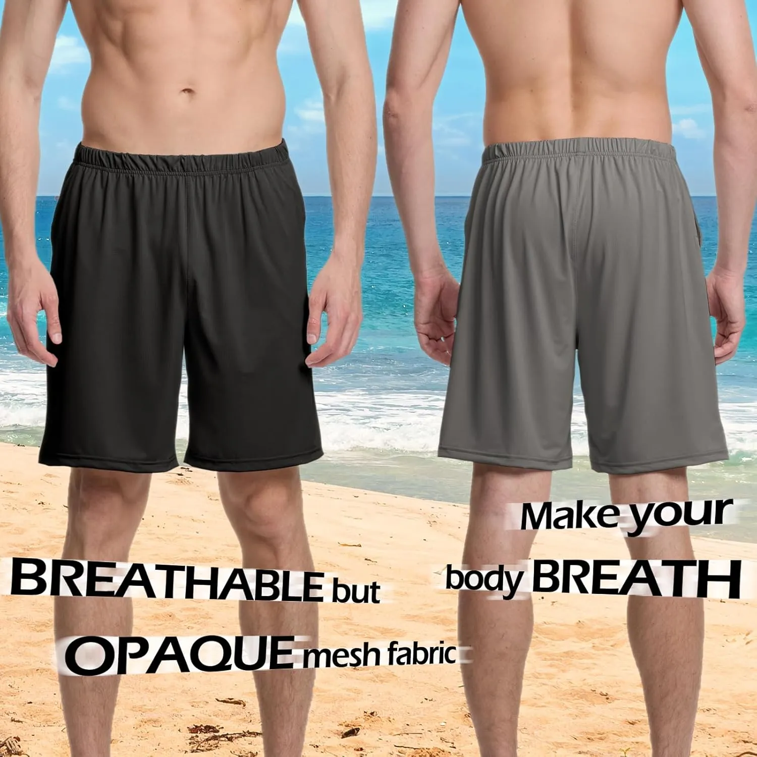 Mens Athletic Running Shorts 2 Pack Quick Dry with Pocket Gym Workout Shorts for Men Swim Trunks Board Pajama