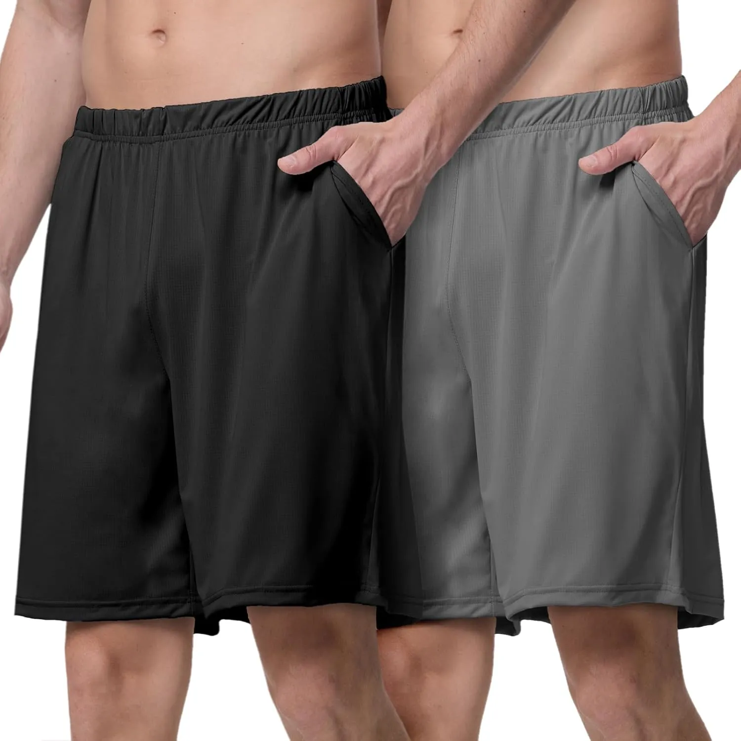 Mens Athletic Running Shorts 2 Pack Quick Dry with Pocket Gym Workout Shorts for Men Swim Trunks Board Pajama