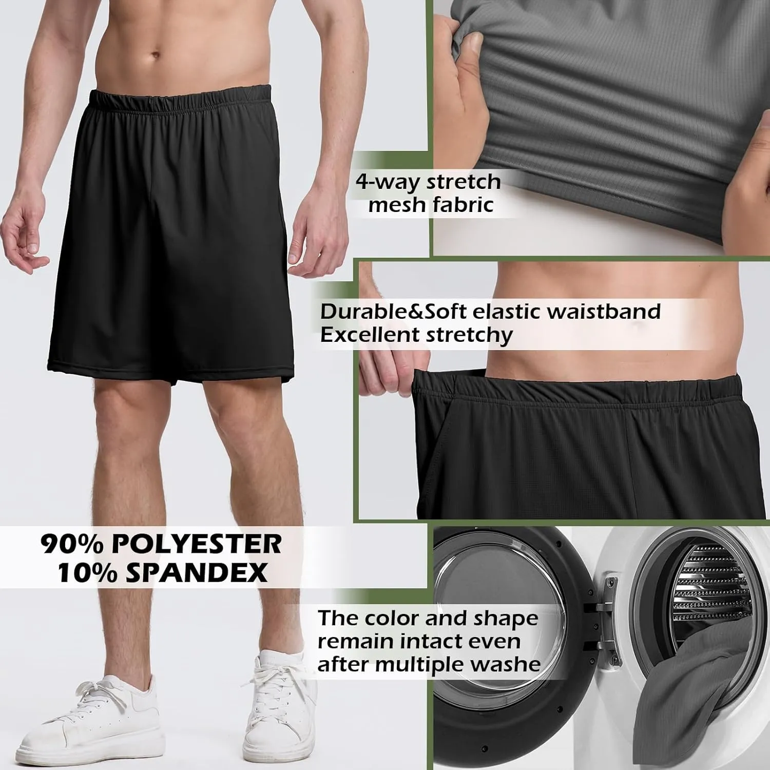 Mens Athletic Running Shorts 2 Pack Quick Dry with Pocket Gym Workout Shorts for Men Swim Trunks Board Pajama