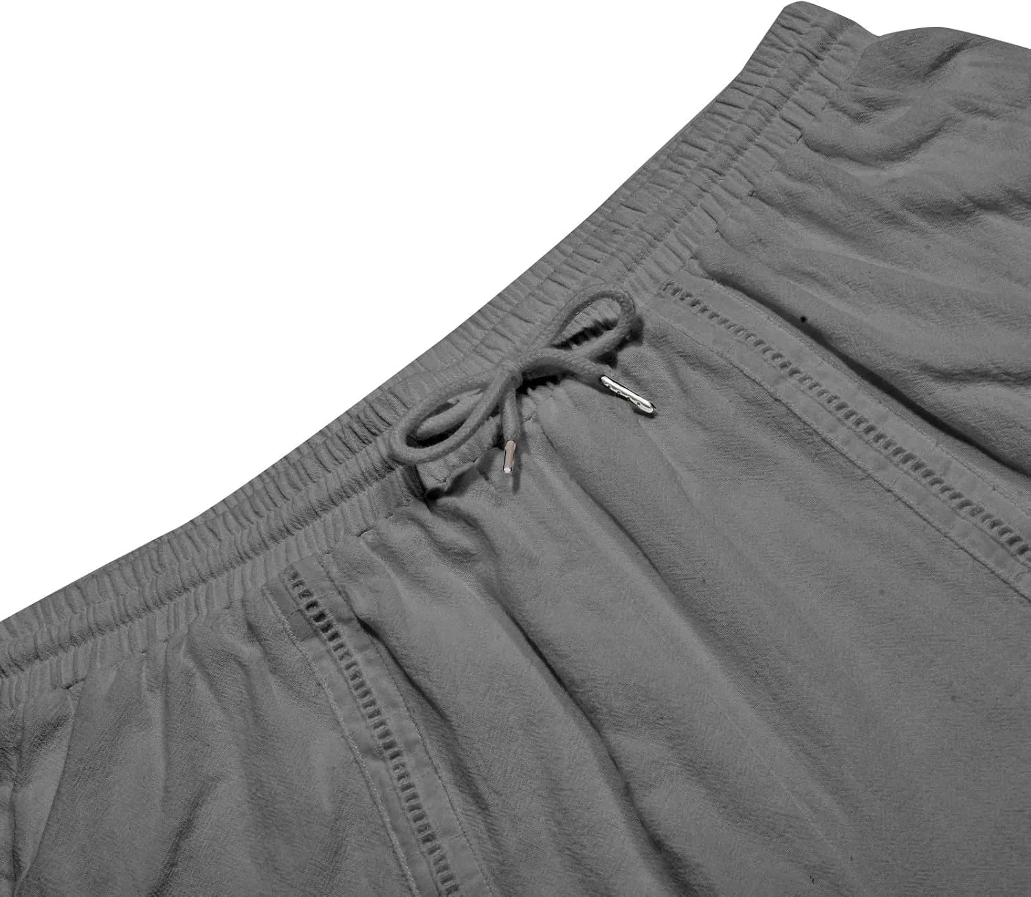 Men's Fashion Cargo Shorts Below Knee Length 3/4 Capri Pants Drawstring Pockets Elastic Waist Gym Shorts
