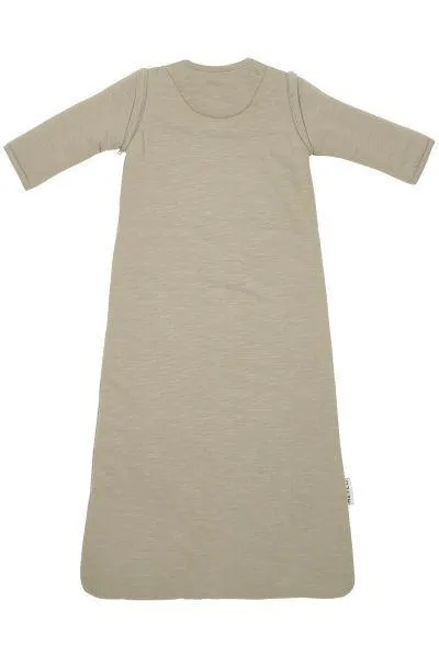 Meyco Baby Sleeping Bag With Detachable Sleeves Slub/smile - Taupe/offwhite - 70cm