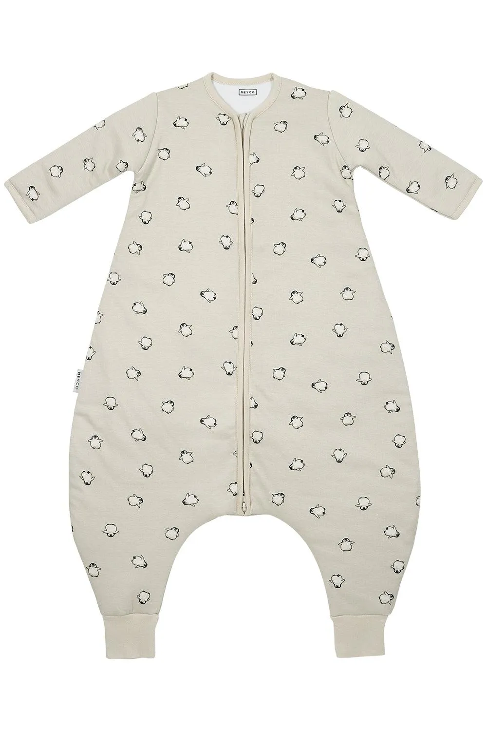Meyco Baby Winter Sleep Overall Jumper With Sleeves Penguin - Soft Sand - 104cm