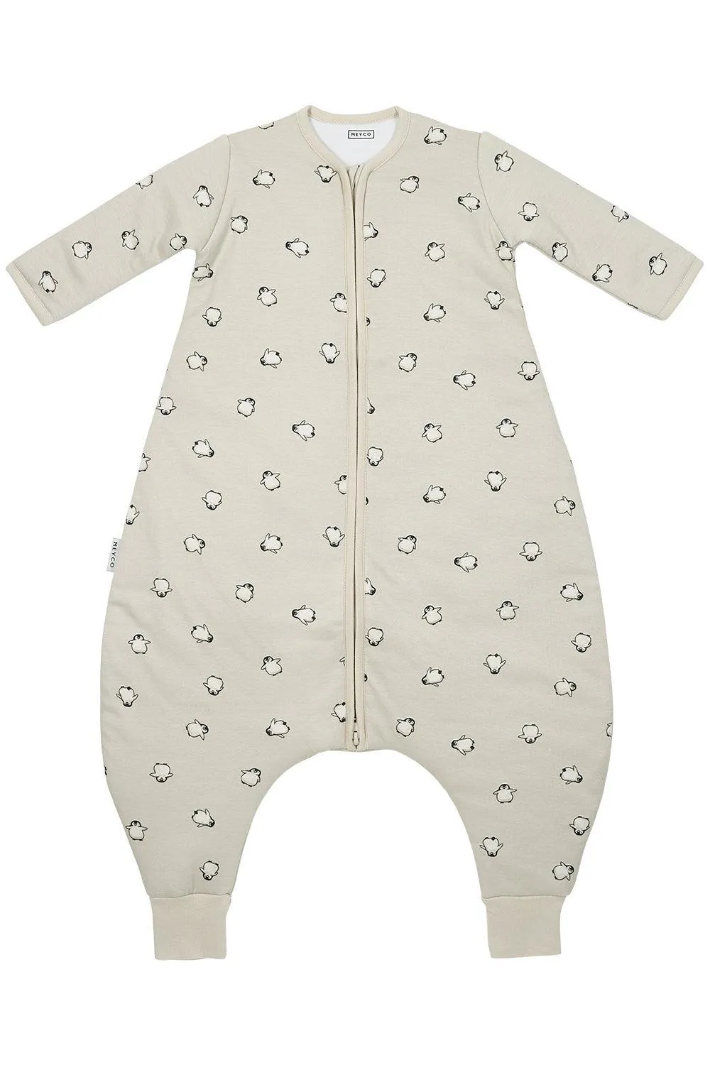Meyco Baby Winter Sleep Overall Jumper With Sleeves Penguin - Soft Sand - 80cm