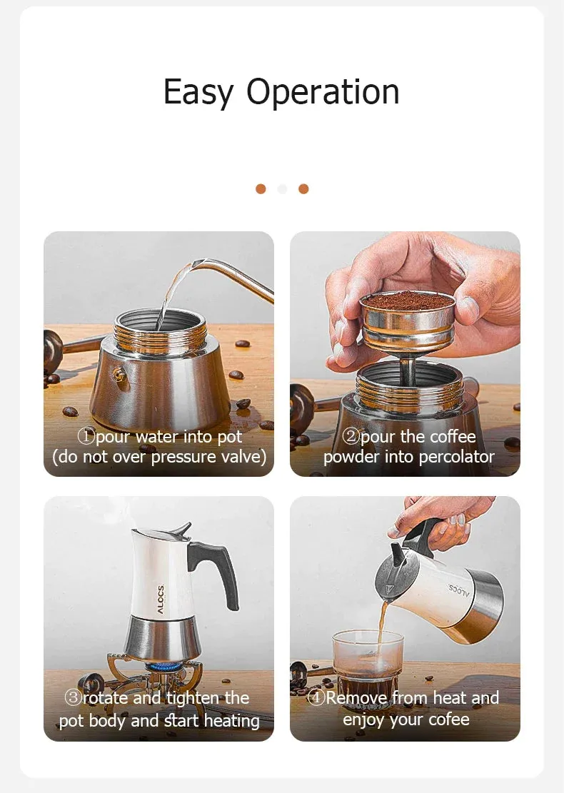 Moka Pot Stove Top Espresso Coffee Maker - 450ml