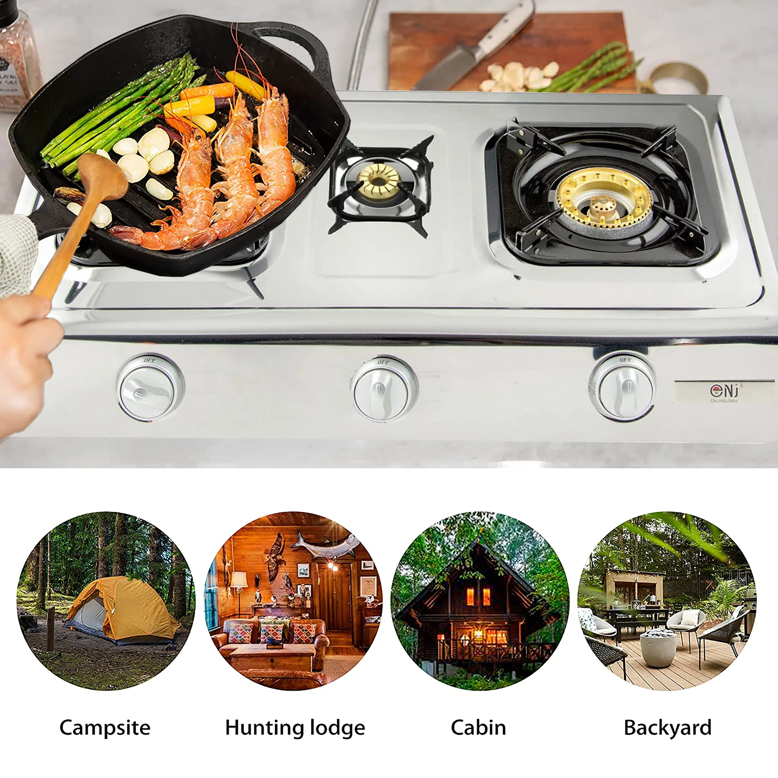 NJ NSD-3 Portable Gas Stove 3 Burners