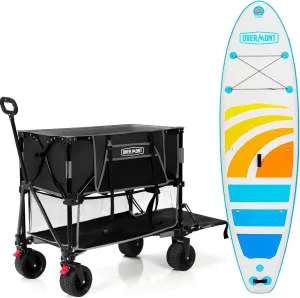Overmont Inflatable Stand Up Paddle Board with Premium SUP Accessories   Overmont 400L Foldable Double Decker Wagon Combo