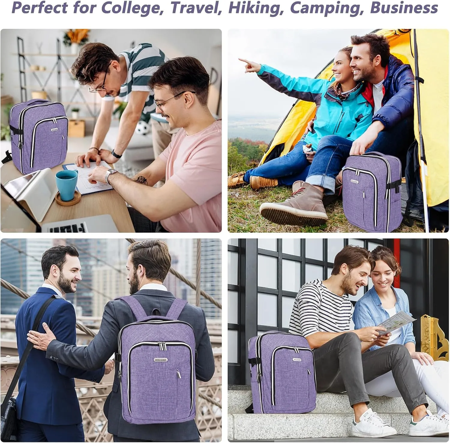 Personal Item Travel Carry On Luggage Backpack for Women Men Flight Approved Casual Weekender Laptop Bag for College Business Outdoors Hiking Water Resistant Lightweight Daypack with USB Charging Port