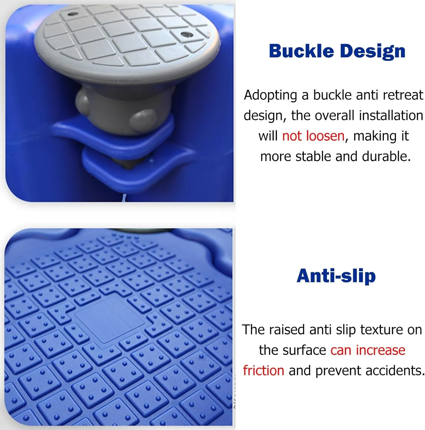 Portable Large Floating Platform, High Load-Bearing Capacity HDPE Floating Dock for Yachts/Boats, Heavy Duty Fishing Rafts with Anti-Slip Texture(Blue,H 25cm/9.8inch)