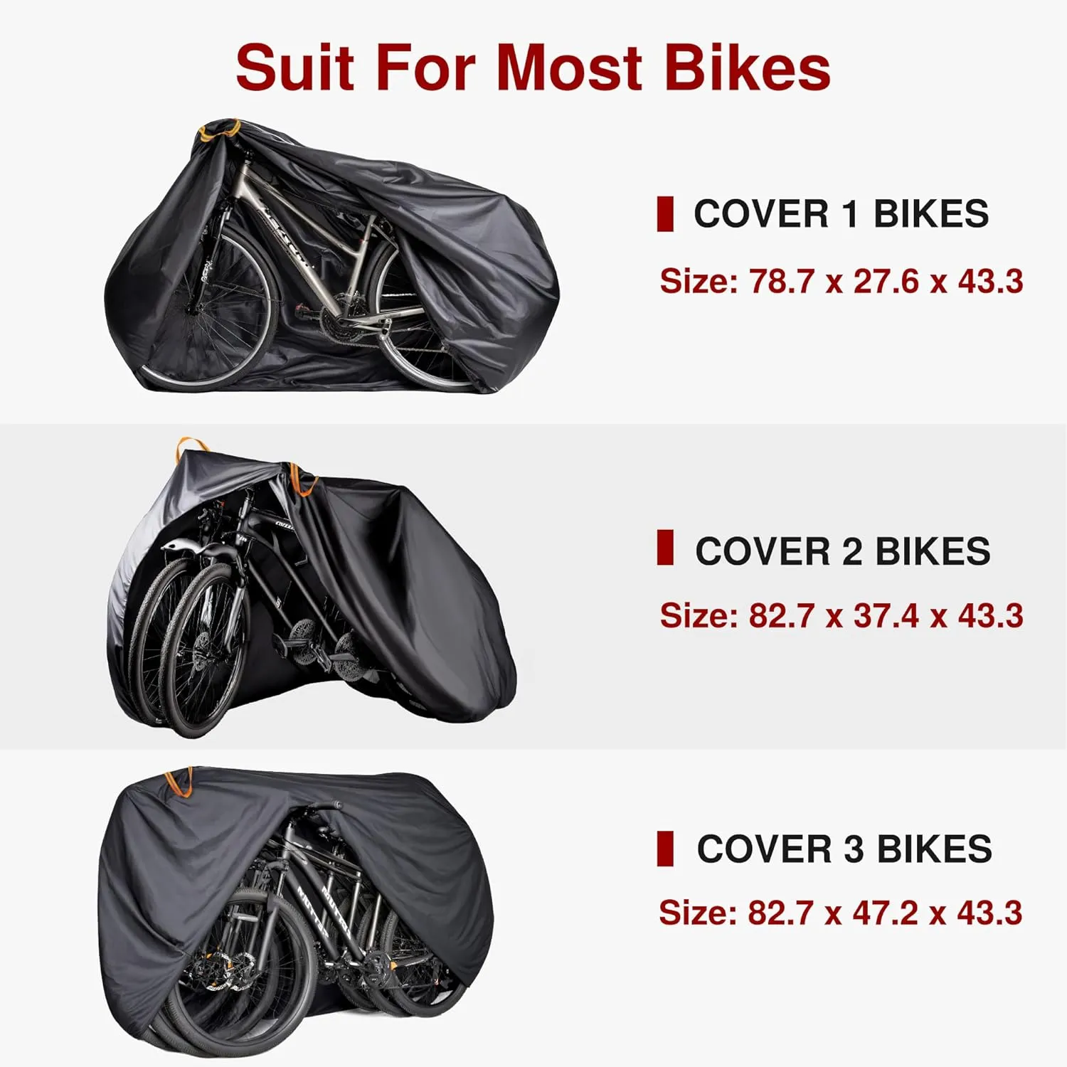 Puroma Bike Cover for 1 bike, 190T Outdoor Waterproof Bicycle Covers Rain Sun UV Dust Wind Proof with Lock Hole for Mountain Road Electric Bike (Basic Black)