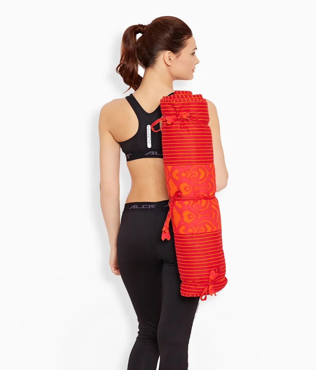 ShalinIndia Yogamat For Women And Girls Cotton Printed Reversible Cushioned,YMT01-2522,Orange,70X30 Inch