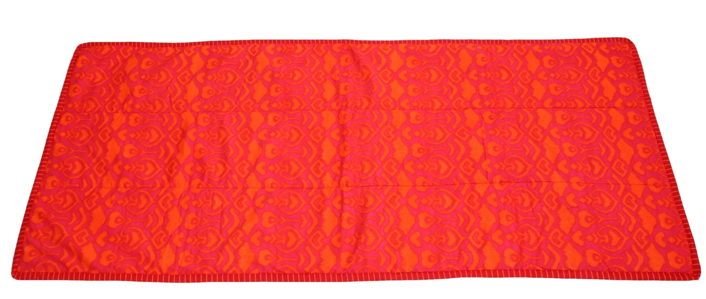 ShalinIndia Yogamat For Women And Girls Cotton Printed Reversible Cushioned,YMT01-2522,Orange,70X30 Inch