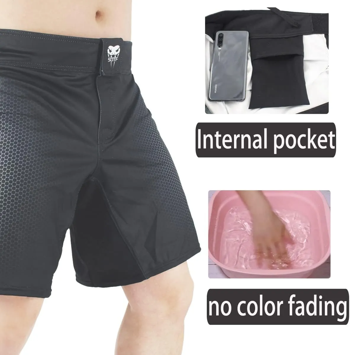 SOTF Boxing Shorts for Men Training Fight Shorts Men MMA BJJ Shorts No Gi