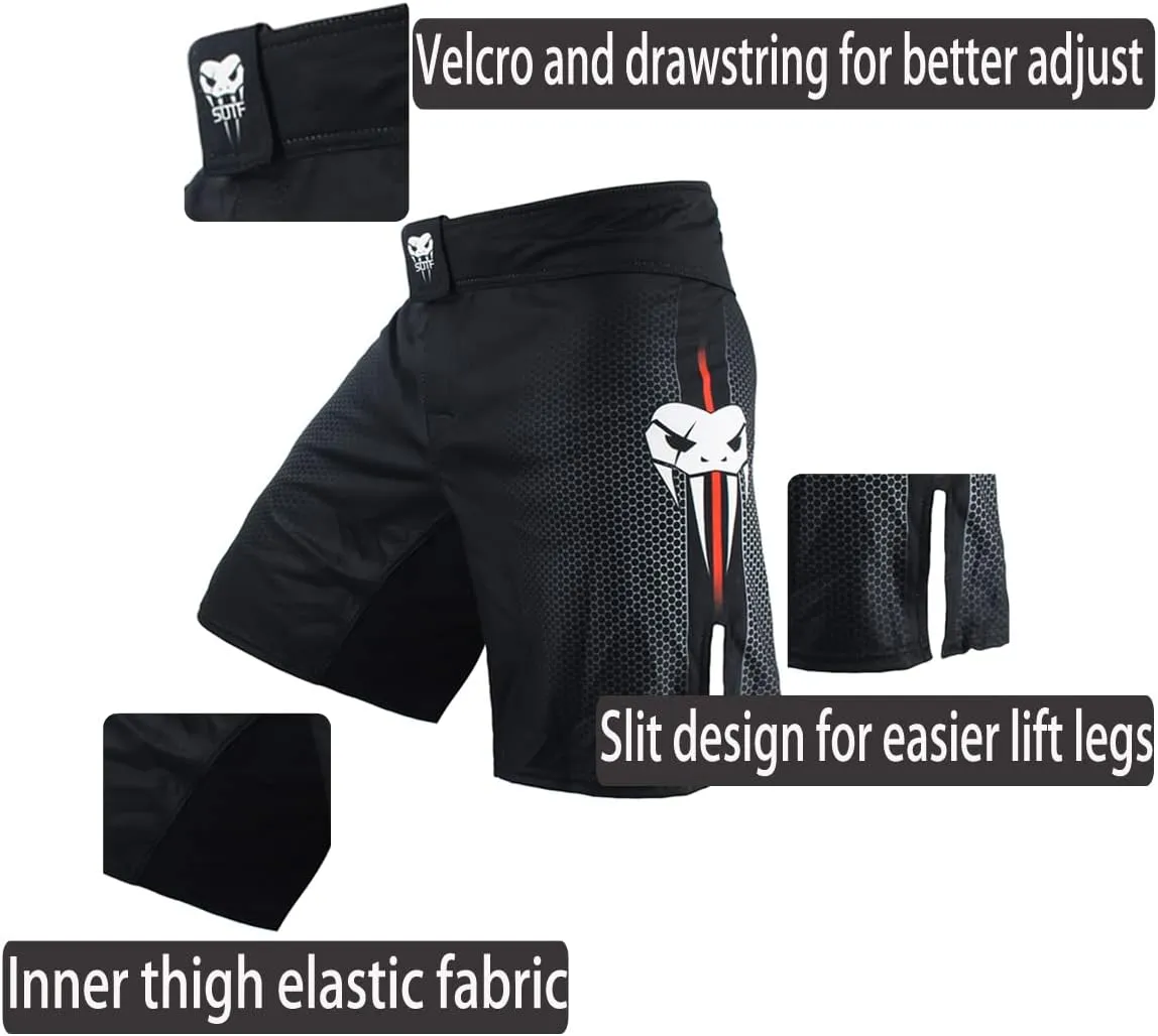 SOTF Boxing Shorts for Men Training Fight Shorts Men MMA BJJ Shorts No Gi