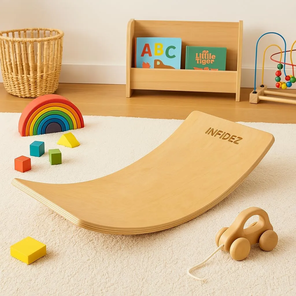Wooden Balance Board Kids, Wobble Board For Balance, Balance Board Toddler Supporter, Balance Boards for Stability and Core Training
